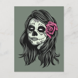 Cartão postal personalizado da Mulher Zombie