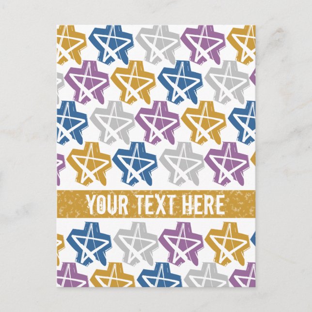 Cartão postal personalizado das Estrelas Grunge (Frente)
