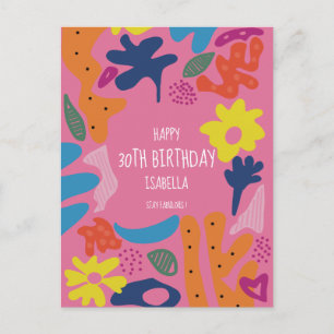 cartão postal personalizado de aniversário de 30 a