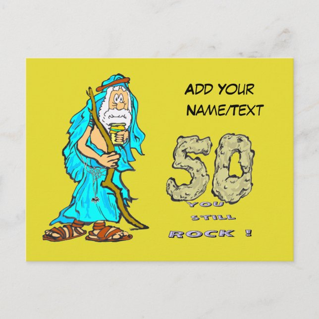 Cartão postal personalizado de aniversário de 50 a (Frente)