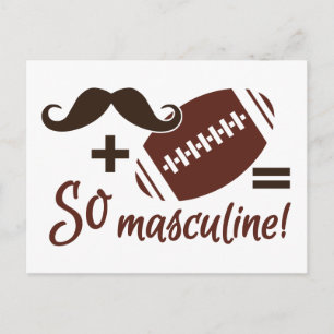 Cartão postal personalizado de bigode e futebol