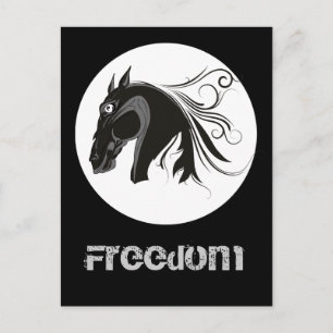 Cartão postal personalizado de cabeça de cavalo