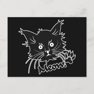 Cartão postal personalizado de Cat Preto