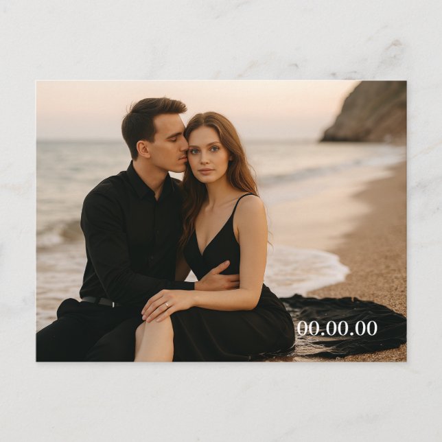 Cartão Postal Personalizado de Salvar a Data (Frente)