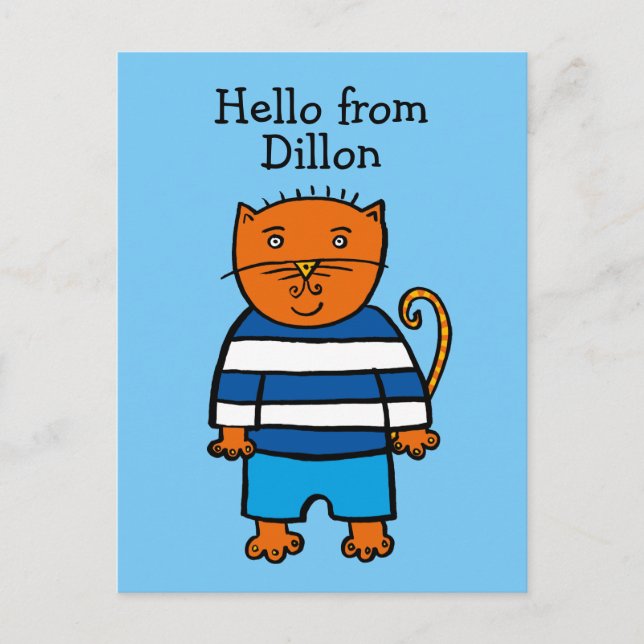 Cartão Postal Personalizado Dillon, o Gato (Frente)