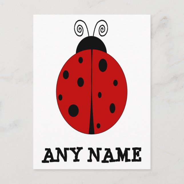 CARTÃO POSTAL personalizado do design LADYBUG com  (Frente)