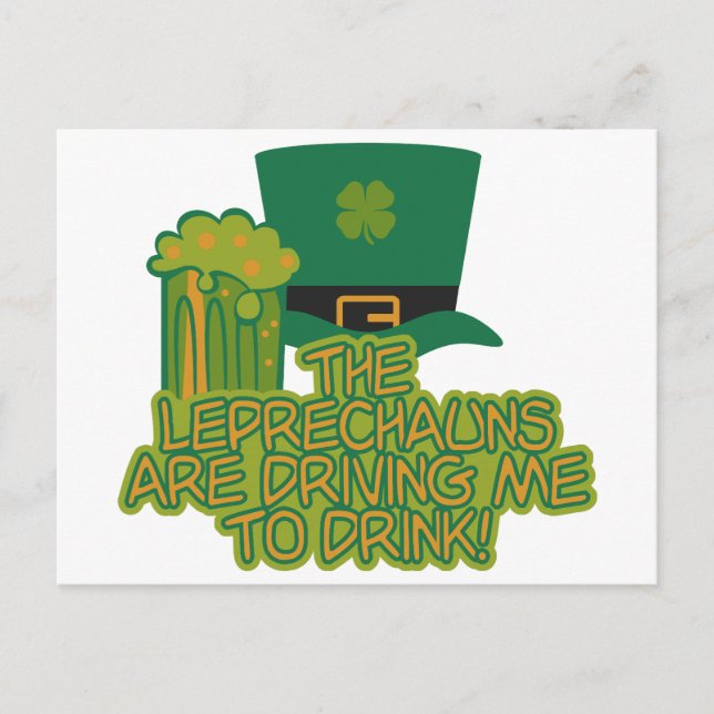 Cartão postal personalizado do Leprechaun (Frente)