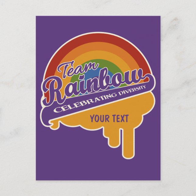 Cartão postal personalizado do Team Rainbow (Frente)
