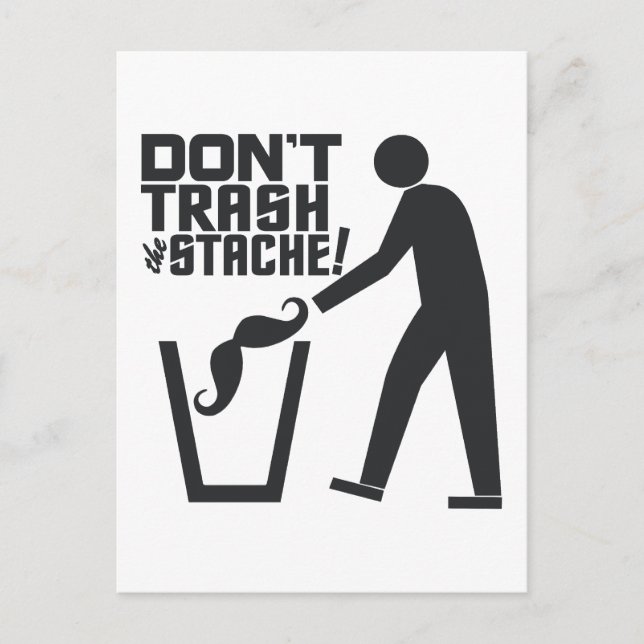 Cartão postal personalizado do Trash Stache (Frente)