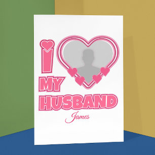 Cartão Postal Personalizado Eu Amo Meu Marido - Adicionar Fotogr