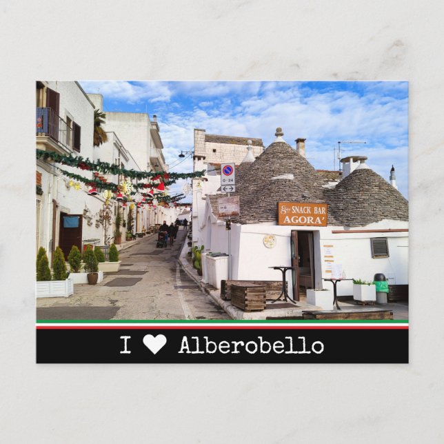 Cartão Postal Personalizado, eu salvo Alberobello, Apúlia (Frente)