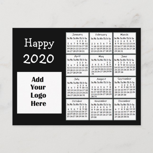 Cartão Postal Personalizado Feliz 2020 Novo Ano Personalizado (Frente)