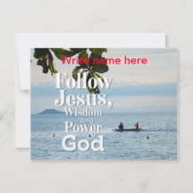 Cartão postal personalizado Follow Jesus Naturevie