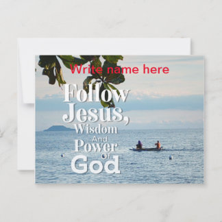 Cartão postal personalizado Follow Jesus Naturevie