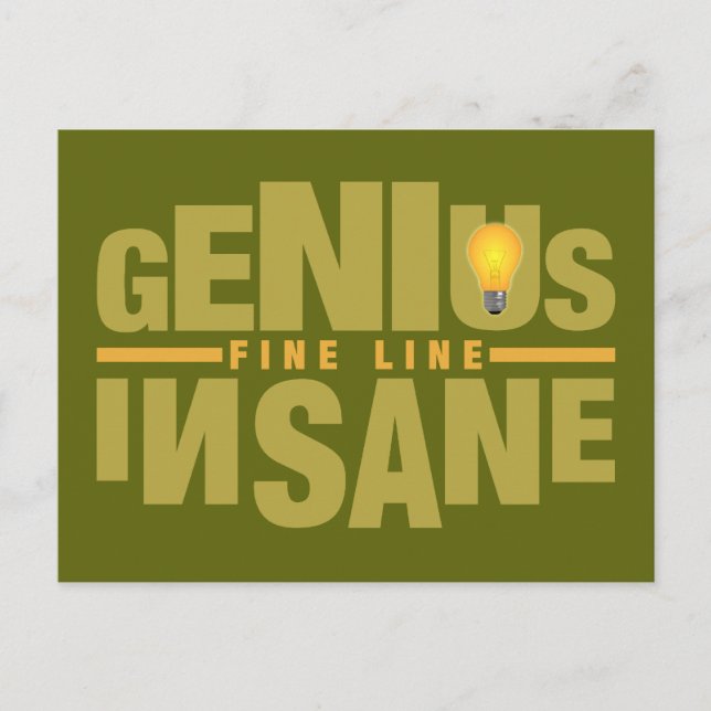 Cartão postal personalizado GENIUS VS INSANE (Frente)