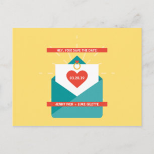 Cartão Postal Personalizado - Ilustração Bonita Save The Date
