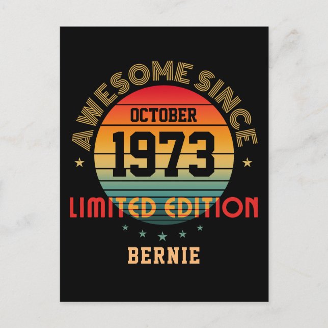 Cartão Postal Personalizado Incrível Ano Mês Nome Vintage (Frente)