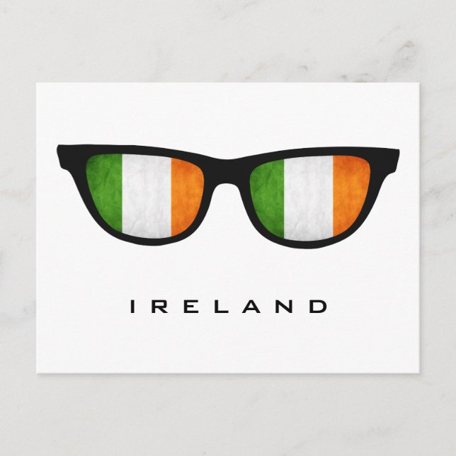 Cartão postal personalizado Irlanda Shades com tex (Frente)