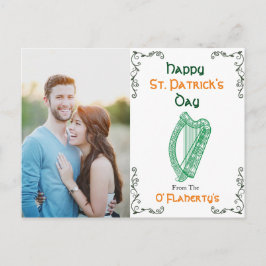 Cartão postal personalizado irlandês Harp | Rua, P