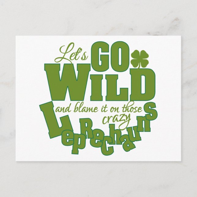 Cartão postal personalizado Leprechaun (Frente)