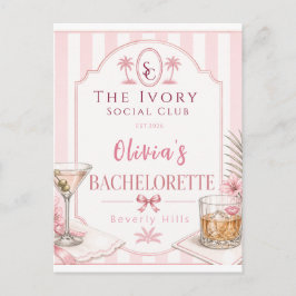 Cartão Postal personalizado Lux Rosa Despedida de Solteira noiva