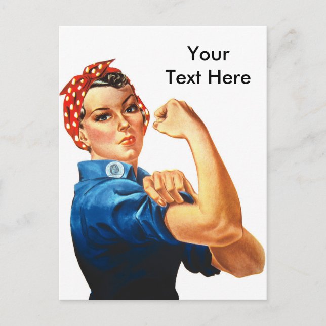 Cartão Postal Personalizado moderno Rosie the Riveter (Frente)