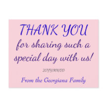 Cartão postal personalizado "OBRIGADO"