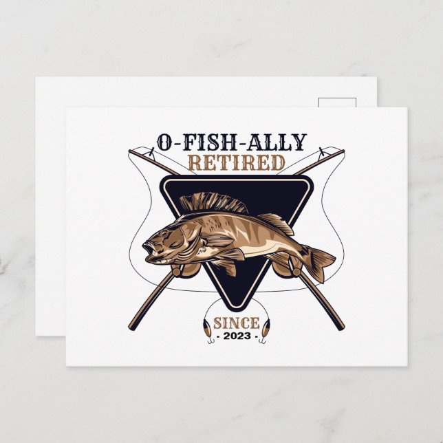 Cartão Postal Personalizado Oficialmente Aposentado Piada de Apo (Frente/Verso)