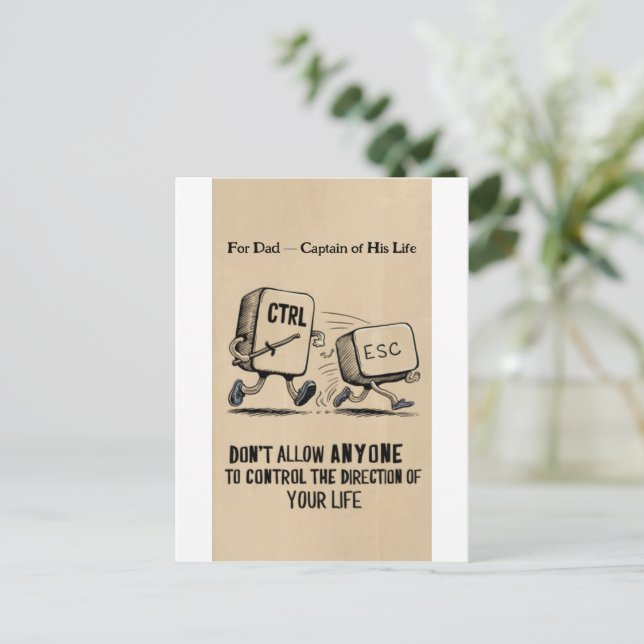 Cartão Postal Personalizado para o Pai Capitão do Cartão-Postal  (Em pé/Frente)