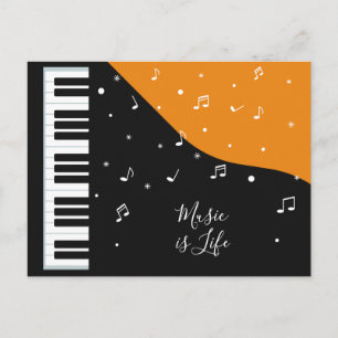 Cartão postal personalizado Piano Music