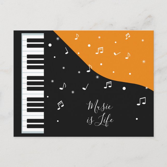Cartão postal personalizado Piano Music (Frente)