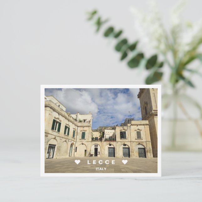 Cartão Postal Personalizado, ponto de vista de Lecce, Apúlia, Po (Em pé/Frente)