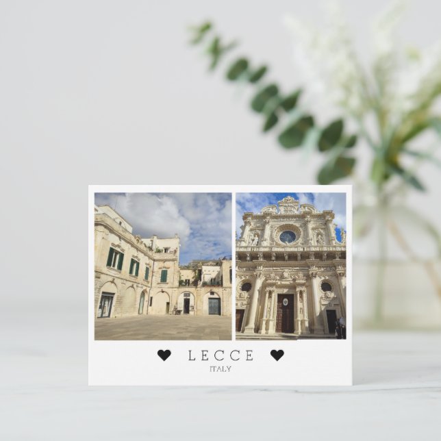 Cartão Postal Personalizado, ponto de vista de Lecce, Apúlia, Po (Em pé/Frente)