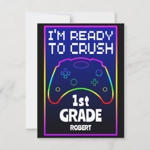 Cartão Postal Personalizado Pronto Para Esmagar De Volta à Escol