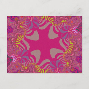 Cartão postal personalizado rosa arco-íris cruz