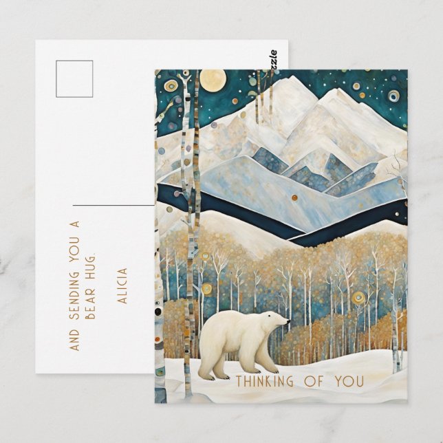 Cartão Postal Personalizado Rústico Pensando em Você (Frente/Verso)