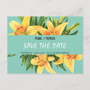 Cartão Postal Personalizado - Save The Date Amarelo Stargazer