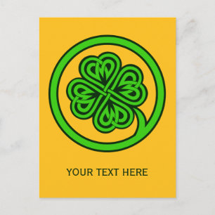 Cartão postal personalizado Tribal Shamrock