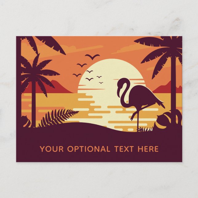Cartão postal personalizado Tropical Flamingo (Frente)