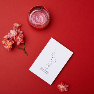 Cartão Postal Personalizado, Uma Linha, Amor, Boho, Árabe
