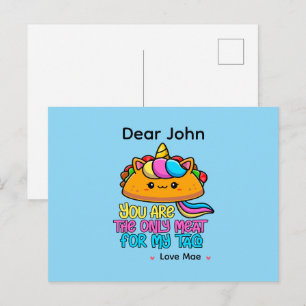 Cartão Postal Personalizado Você É a Única Carne Para o Meu Taco