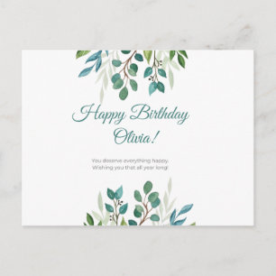 Cartão Postal Personalizado - Você merece tudo feliz