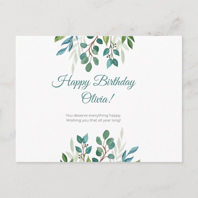 Cartão Postal Personalizado - Você merece tudo feliz (Frente)