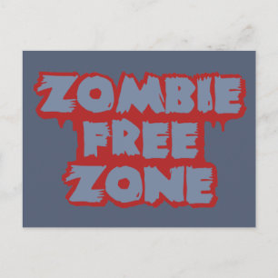 Cartão postal personalizado Zombie Free Zone
