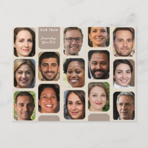 Cartão Postal Personalizar 14 Fotos Clássicas Taupe Moderno Noss