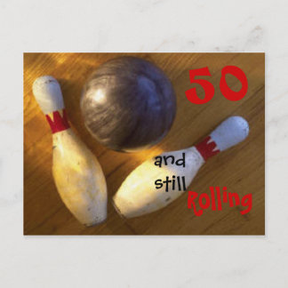 Cartão Postal Personalizar Aniversário da Boliche Idade