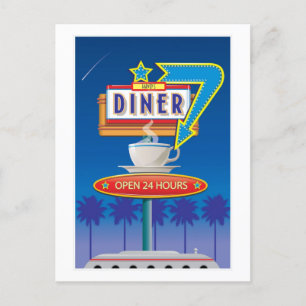 Cartão Postal Personalizar Cartão-postal do Diner Retroativo - 5