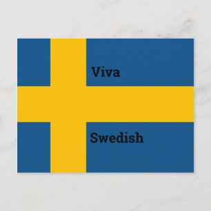 Cartão Postal Personalizar design da bandeira sueca Viva