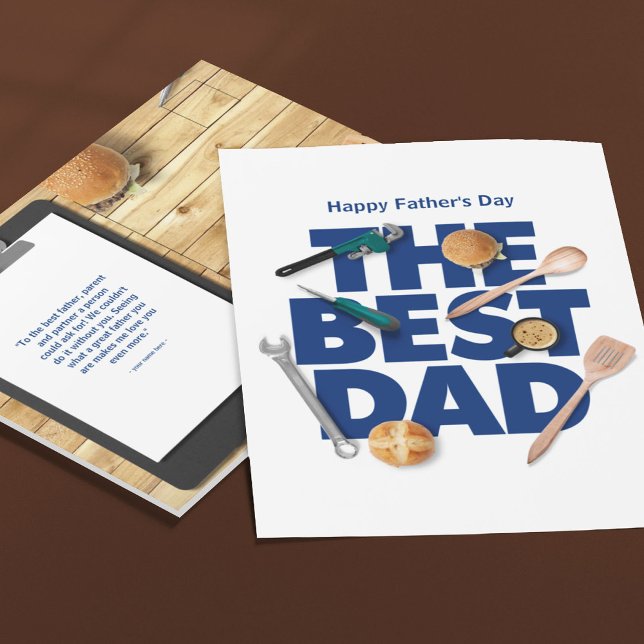 Cartão Postal Personalizar Dia de os pais Feliz | A melhor placa (Criador carregado)