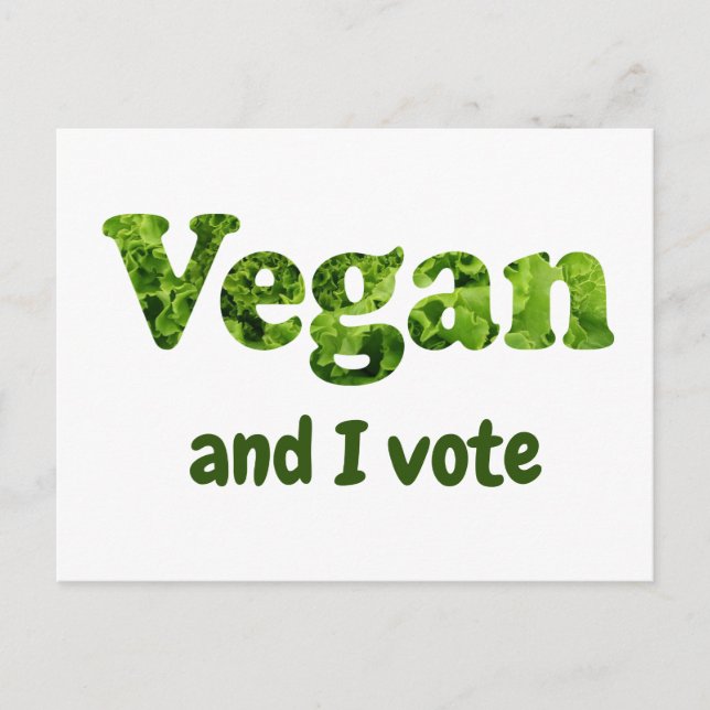 Cartão Postal Personalizar eleitor ativista do Vegan (Frente)